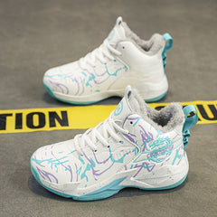 Boys' Warm Plush Lined Basketball Shoes