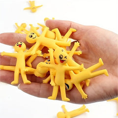 8pcs Stretchable Yellow Character TPR Decompression Toy