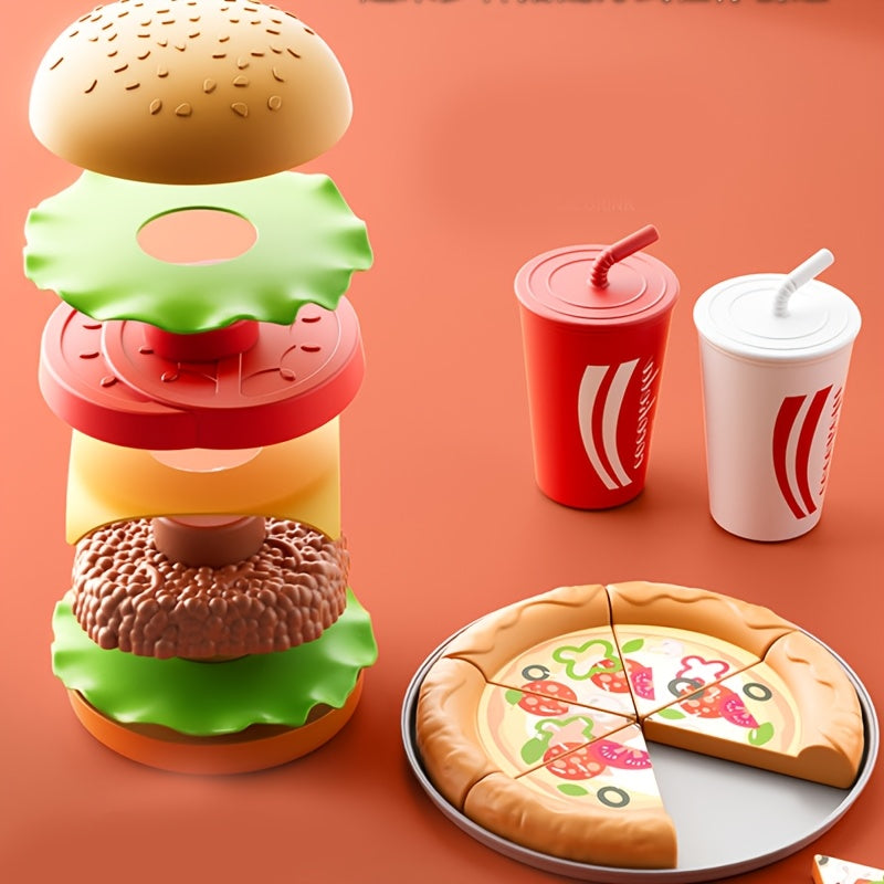 42pcs Simulation Food Set Burger French Fries Pizza Fried Chicken Toys