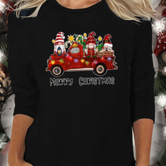 Christmas Letter Print Lounge Tops Long Sleeve Crew Neck Top