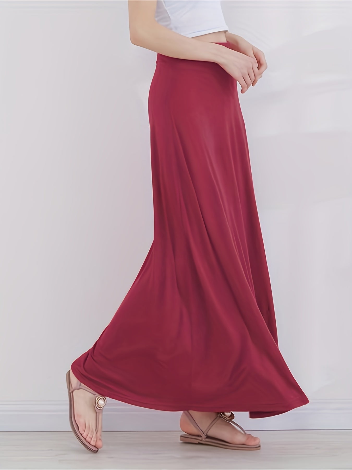 High Waist Maxi Skirt Casual Women's Clothing