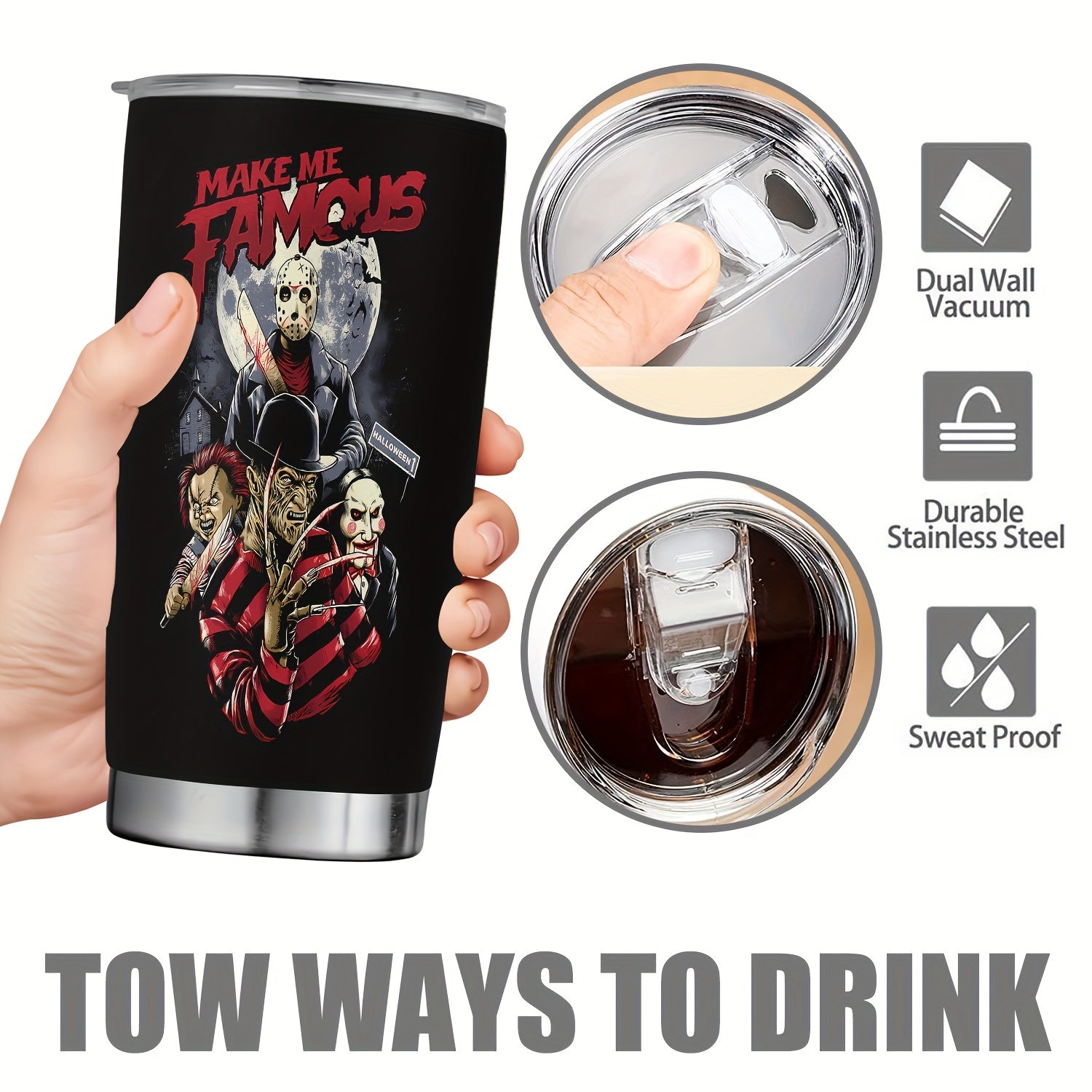 Halloween Stainless Steel Tumbler 20oz Insulated Travel Mug