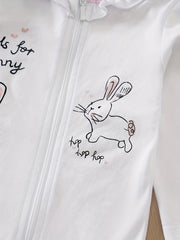 Baby Girls Bunny Zipper Cotton Long Sleeve Romper Jumpsuit