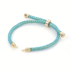 Adjustable Nylon Cord Slider With Brass Findings Mixed for DIY Bracelet Making