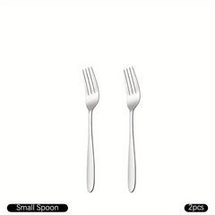 8pcs Dinner Forks Set Stainless Steel Mirror Polished Fruit Picks Steak Fork