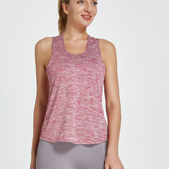Stripes Yoga Sports Tank Top U Neck Wide Straps T-shirt