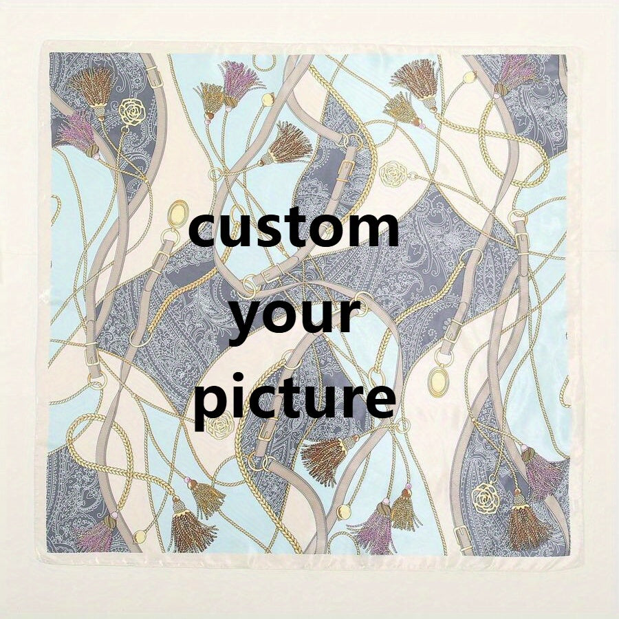 Custom Photo Print Square Scarf Lightweight Breathable Fabric Gift for Sister
