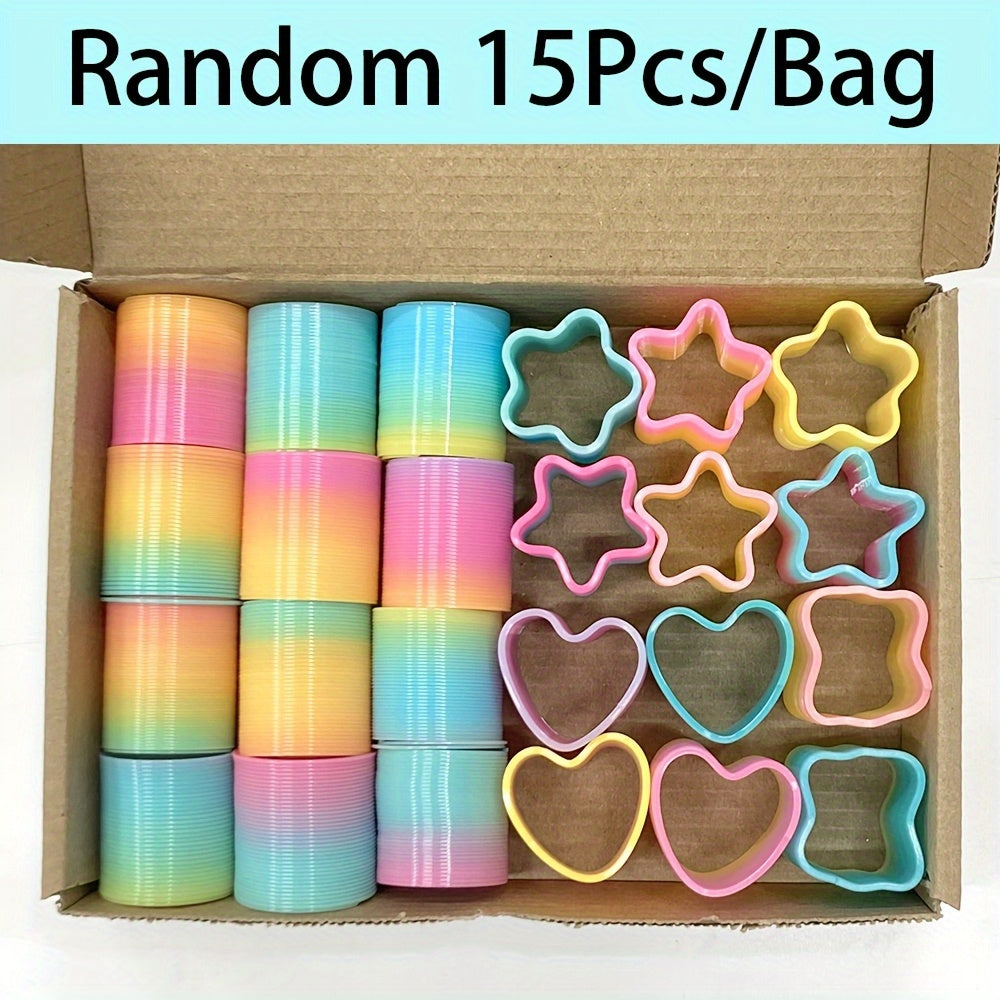 2pcs Mini Spring Toys Colorful Heart & Star Shaped Party Favors