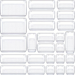 25pcs Drawer Organizer Set Clear Plastic Desk Drawer Dividers Trays Dresser Stor