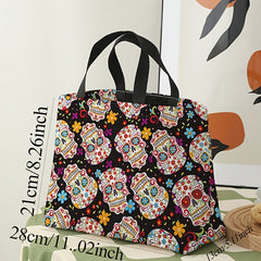Colorful Skull Pattern Lunch Bag Waterproof Insulated Bag