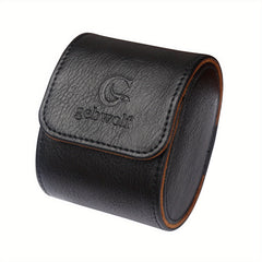 WESSLECO PU Leather Watch Storage Box Single Watch Case Holder