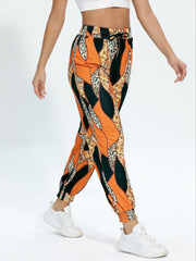 Graphic Print Sports Sweatpants Jogging Pants Drawstring Elastic Waist