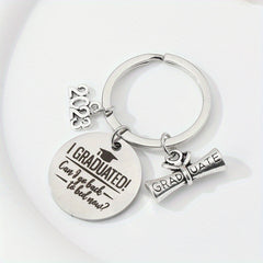 Graduation Hat Keychain Metal Key Ring Purse Bag Charm Gift
