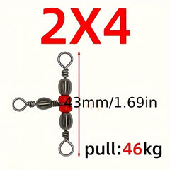 15pcs T-shaped Fishing Swivels 3-way Connector Ball Bearing Swivels