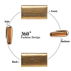 Women's Patent Leather Clutch Wallet Snap Closure