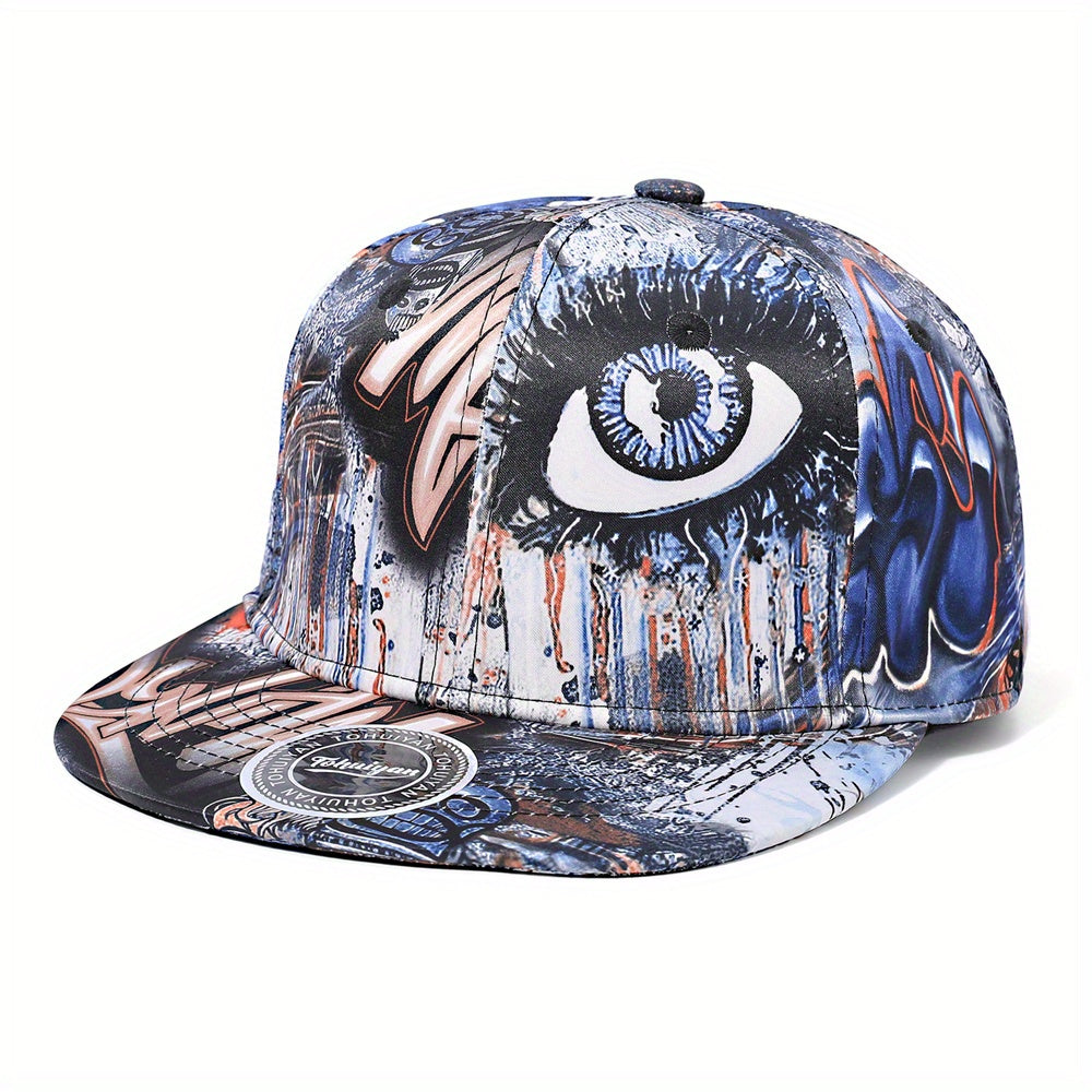 Graffiti Print Baseball Cap Men Women Snapback Hip Hop Flat Visor Hat