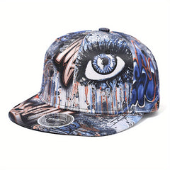Graffiti Print Baseball Cap Men Women Snapback Hip Hop Flat Visor Hat