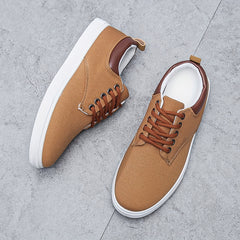 Men's Canvas Lace Up Sneakers Outdoor Walking Shoes