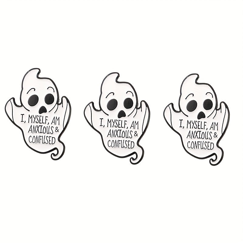 5pcs Halloween Ghost And Monster Brooches Badges For Men