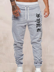 Men's Letter Print Drawstring Sweatpants Casual Jogger Pants