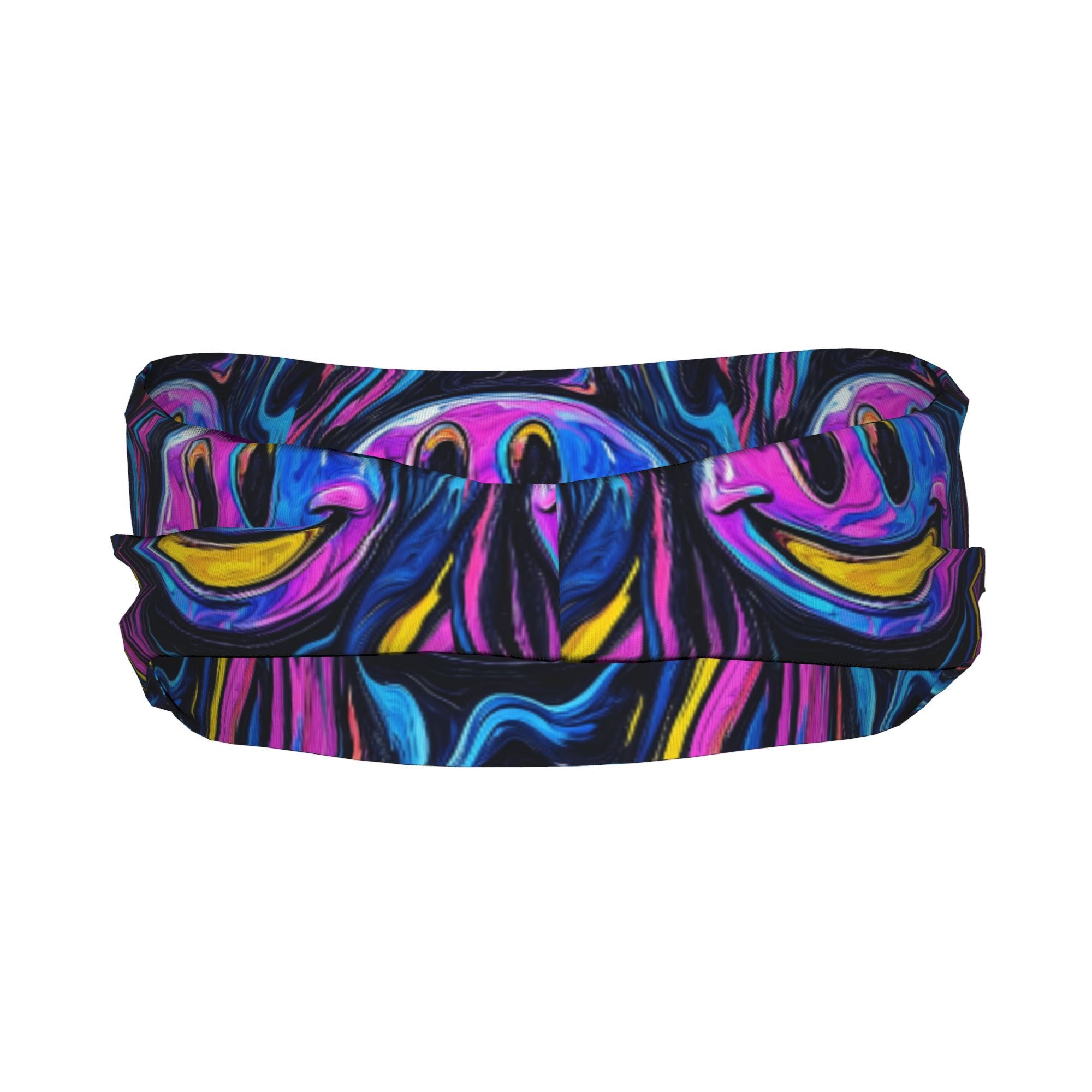 Smile Unisex Sports Headband Psychedelic Sweat Wicking Stretchy Polyester Band