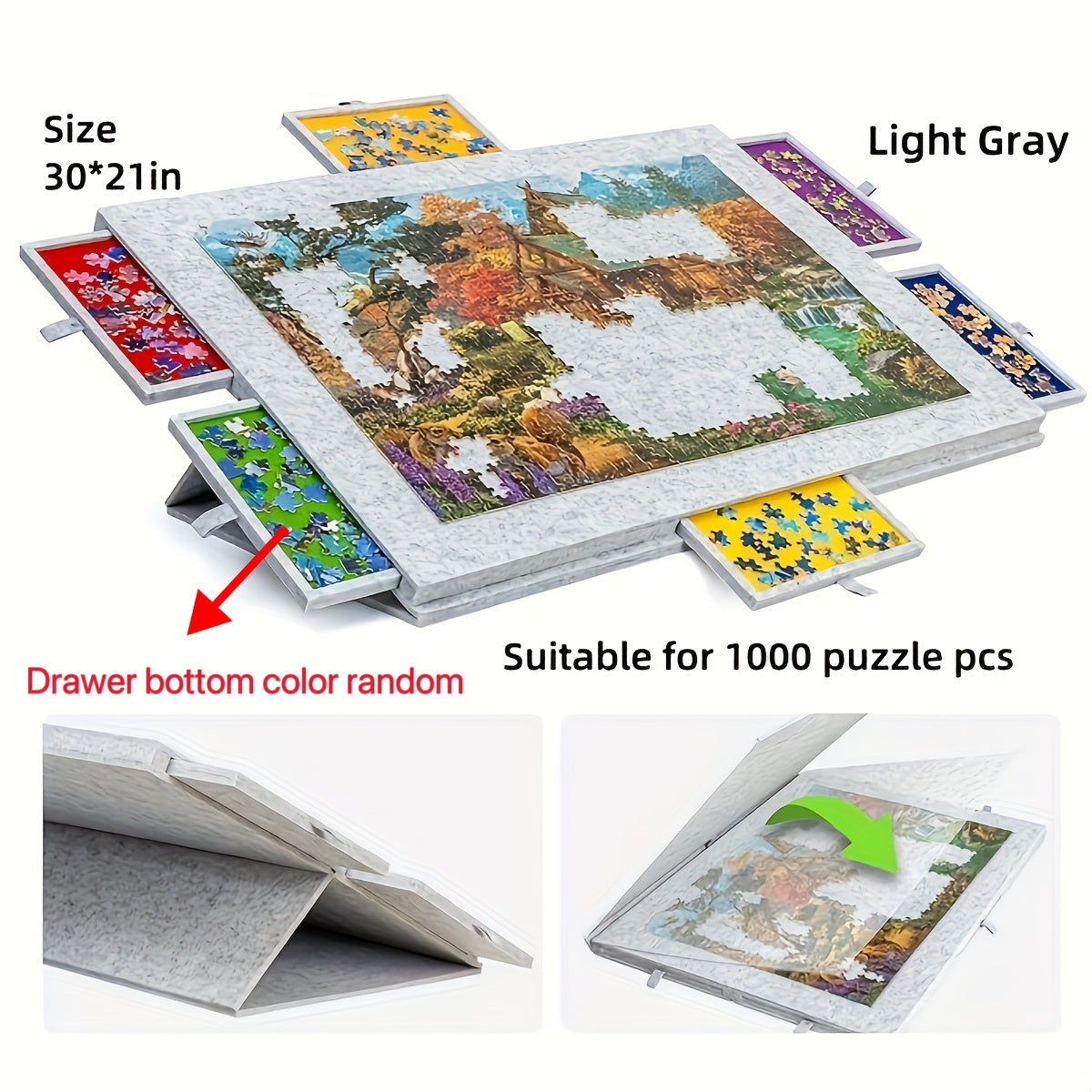 Foldable Puzzle Board Felt Mat for 1000pcs Games