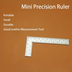 Mini Steel L-shaped Double Sided Scale Ruler for Leather