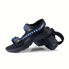 Men's Open Toe Hook And Loop Sandals Non Slip Comfortable Beach Shoes