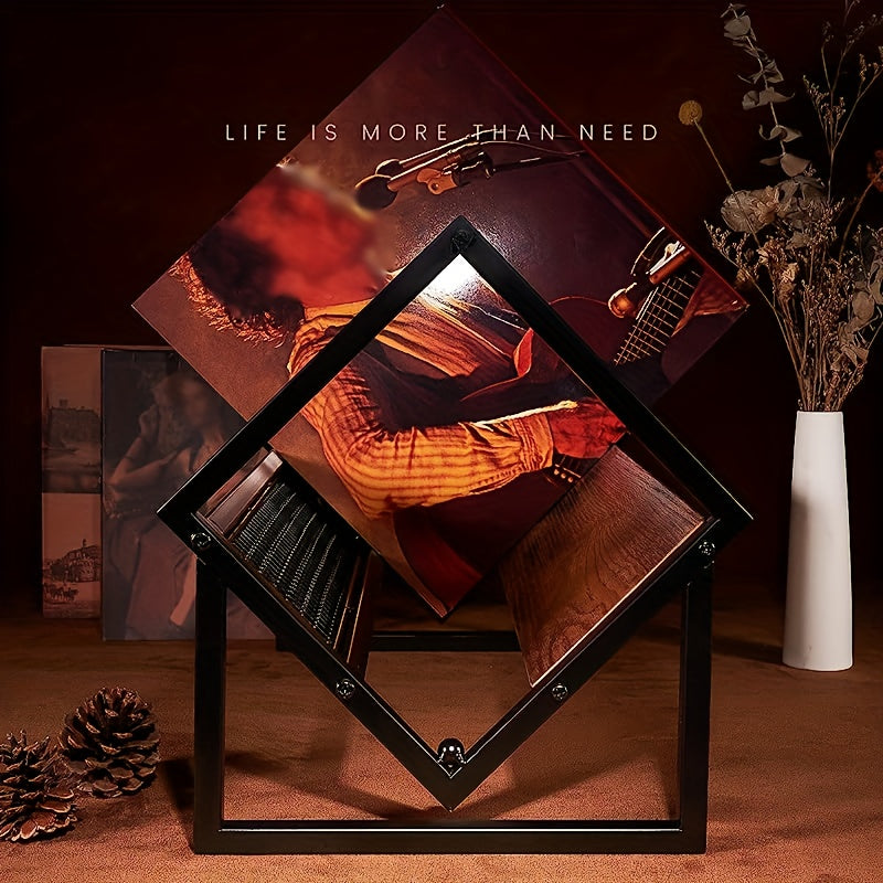 Wood and Iron Vinyl Record Holder