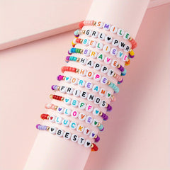 12pcs Encouraging Beaded Bracelets for Girls - Kids Accessories
