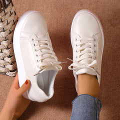 Faux Leather Platform Sneakers for Women
