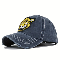 Vintage Cotton Baseball Cap With Tiger Pattern For Men Sun Hat