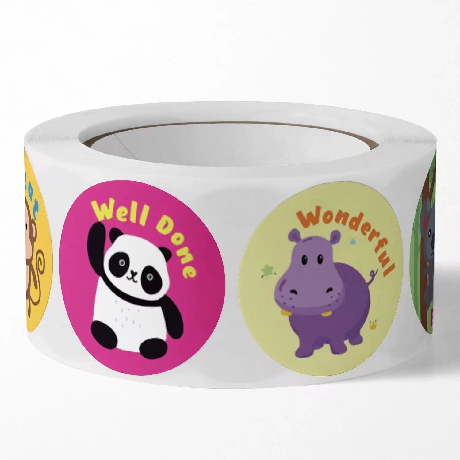 500pcs Roll Self-Adhesive Animal Reward Stickers for Classrooms