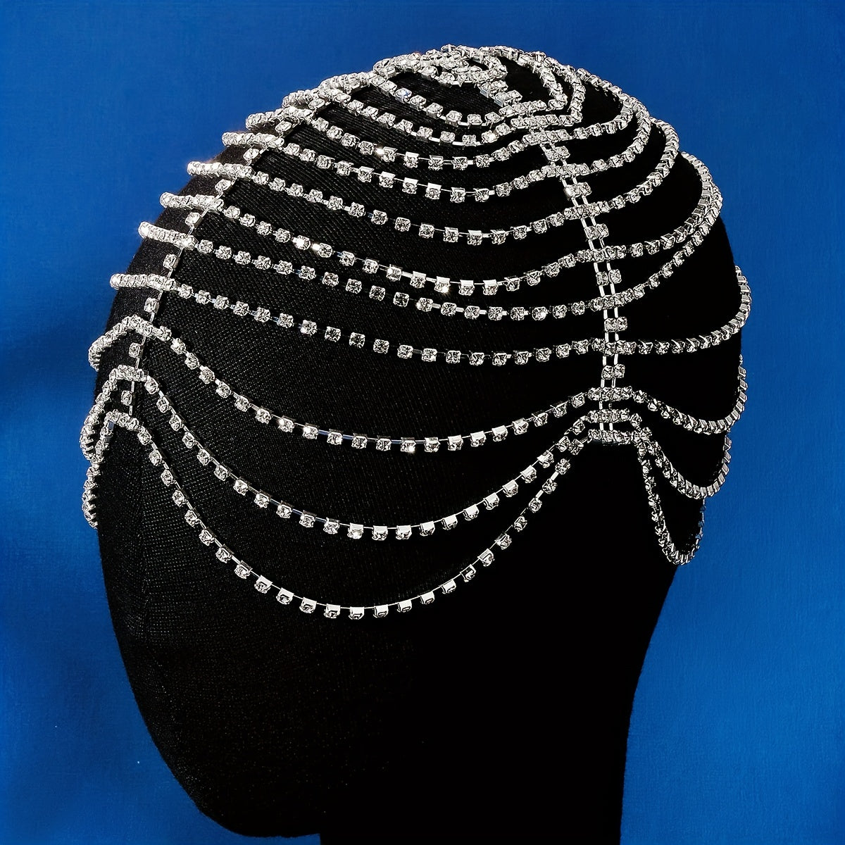 Rhinestone Head Piece With Tassel Head Jewelry Bridal Hair Accessories