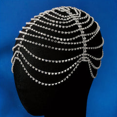 Rhinestone Head Piece With Tassel Head Jewelry Bridal Hair Accessories