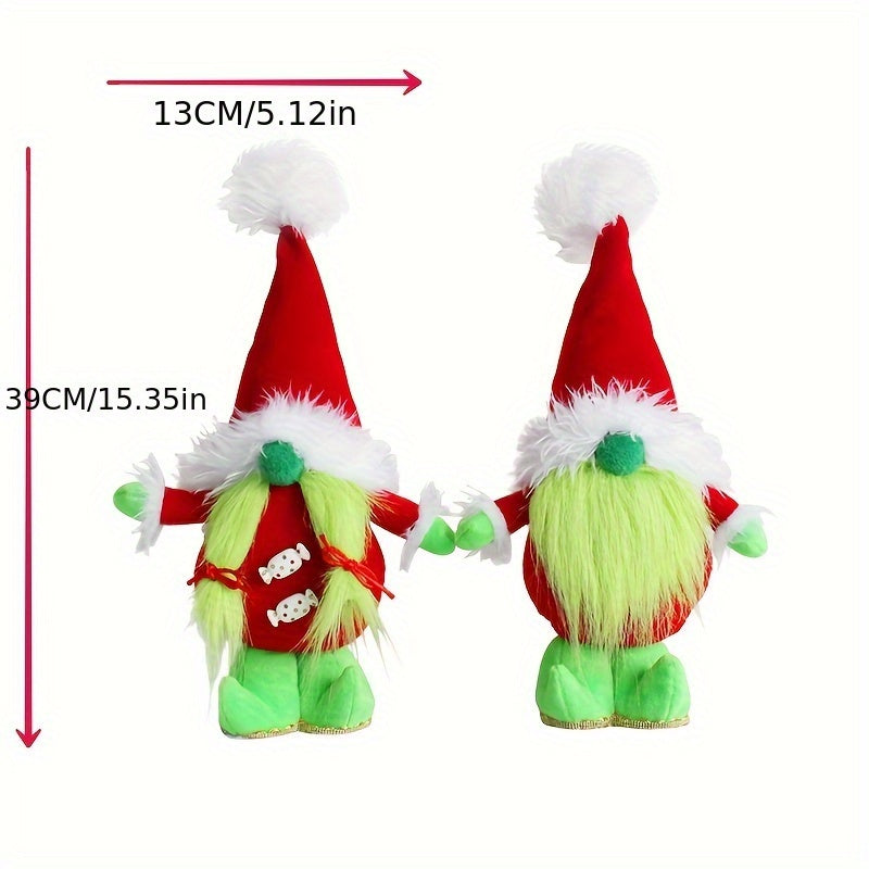 Green Hair Monster Gnome Elf Christmas Doll Or...