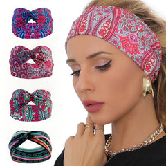 Boho Colorful Printed Sports HeadBand for Workout Running