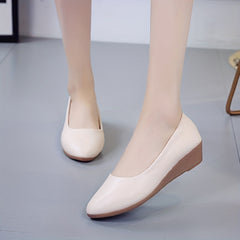 Women's Wedge Slip On Soft Sole Faux Leather Shoes