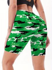 Women's Camo Pattern Tight Shorts for Fitness Yoga Running