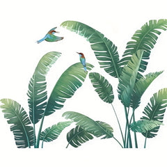 Tropical Green Plant Turtle Leaf Wall Sticker PVC Self-adhesive