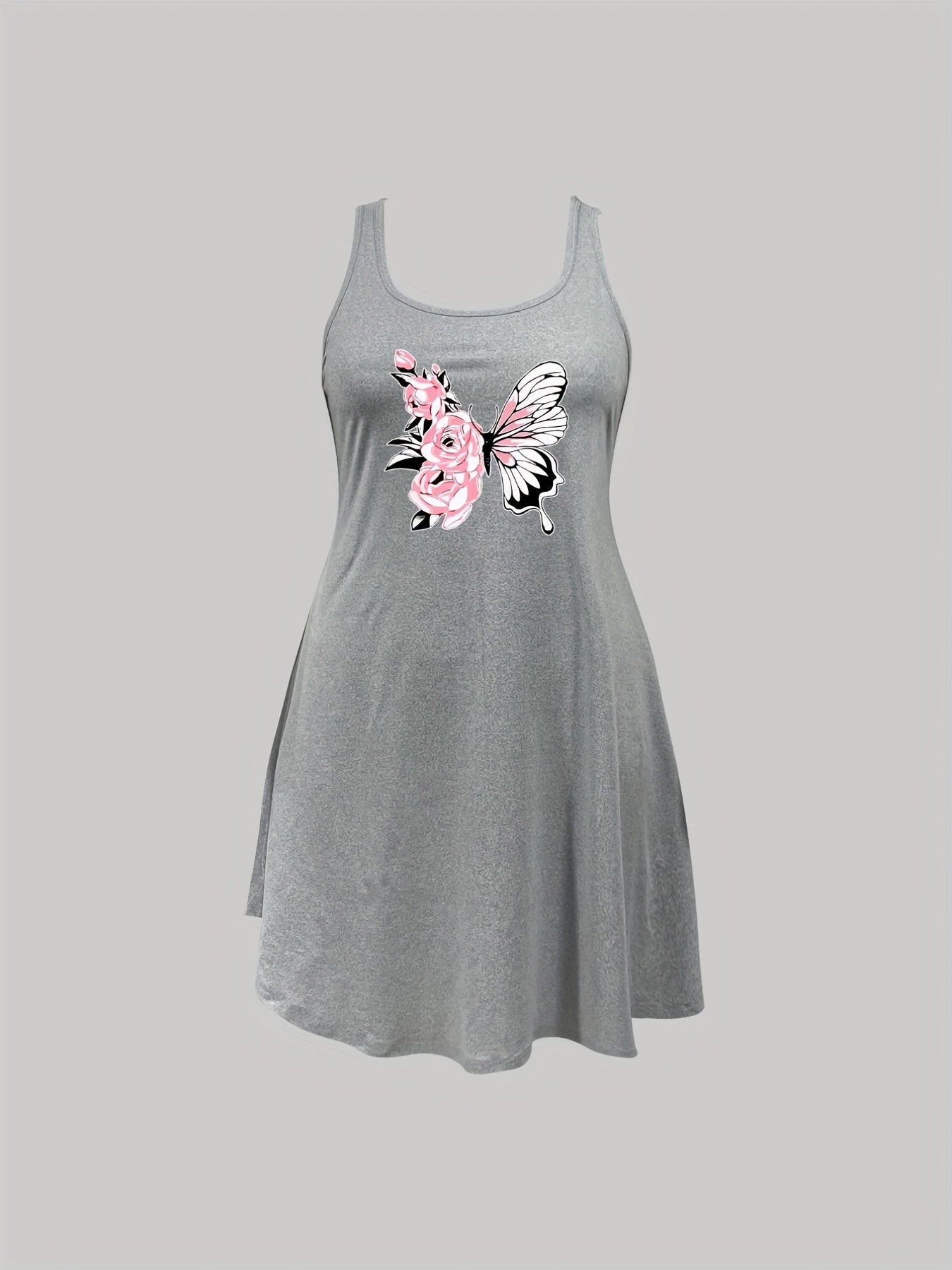 Butterfly & Floral Print Racer Back Nightdress