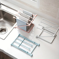 Foldable Plastic Towel Rack Kitchen Shelf Storage Sink Rag Rack