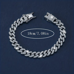 Glitter Rhinestone Cuban Chain Bracelet Women's Jewelry Gift