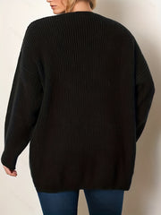 Cable Knit Open Front Long Sleeve Cardigan