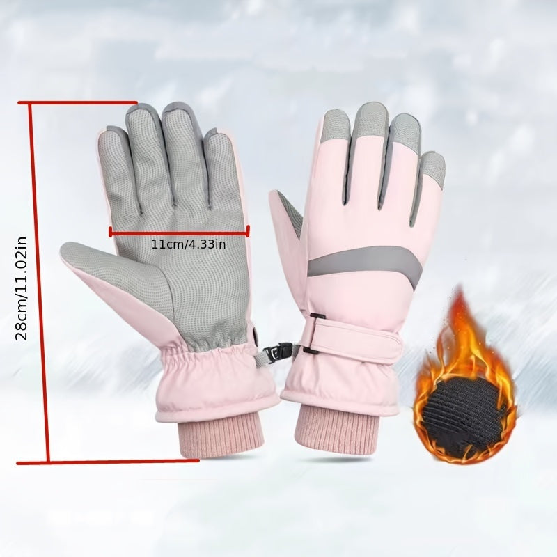 Winter Cycling Skiing Gloves Men Women Velvet Warm Windproof Waterproof