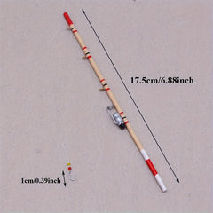 Wooden Fishing Rods with Nets Toy House Decor for Dollhouse