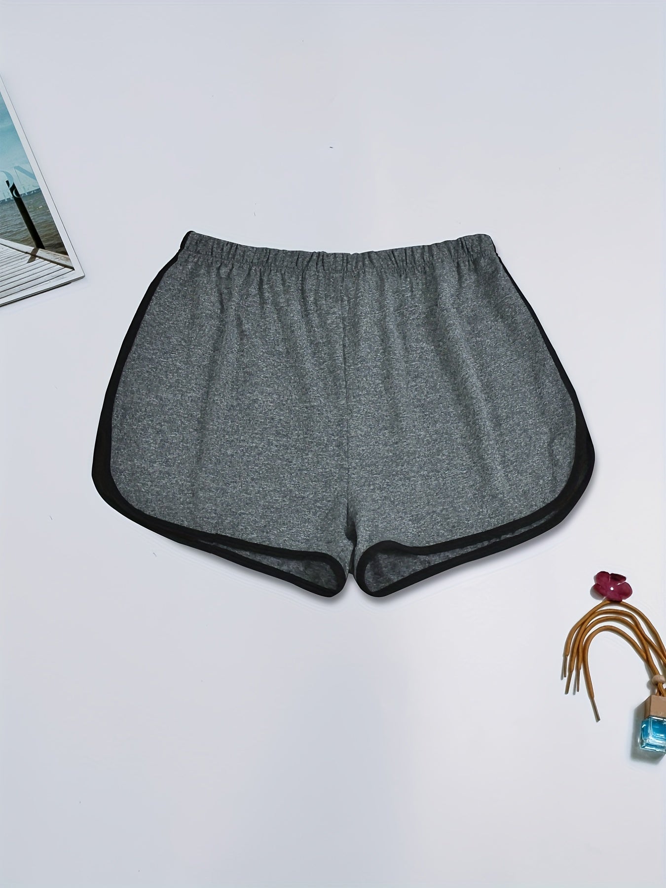 Colorblock Trim Sleep Bottoms Elastic Waistband Shorts Women's Sleepwear