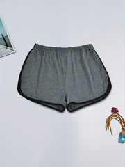 Colorblock Trim Sleep Bottoms Elastic Waistband Shorts Women's Sleepwear