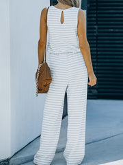Striped Tank Jumpsuit Sleeveless Casual Jumpsuit