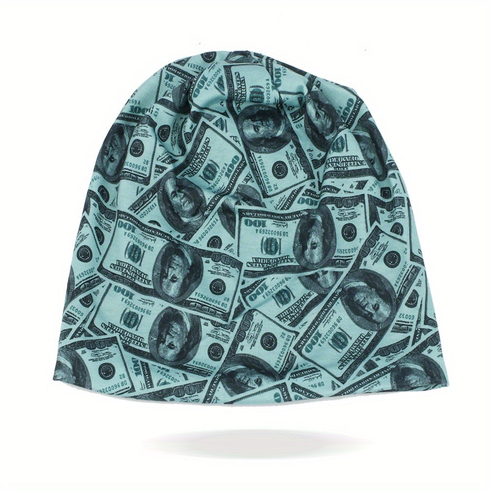 Windproof Printed Pullover Hat for Men Women Cycling Beanie